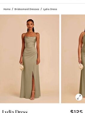 Spaghetti-Strap Maxi Dress in moss Green